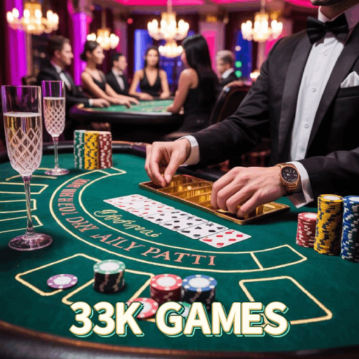 App 33K GAMES para iOS e Android — interface mobile, login biométrico e PIX integrado